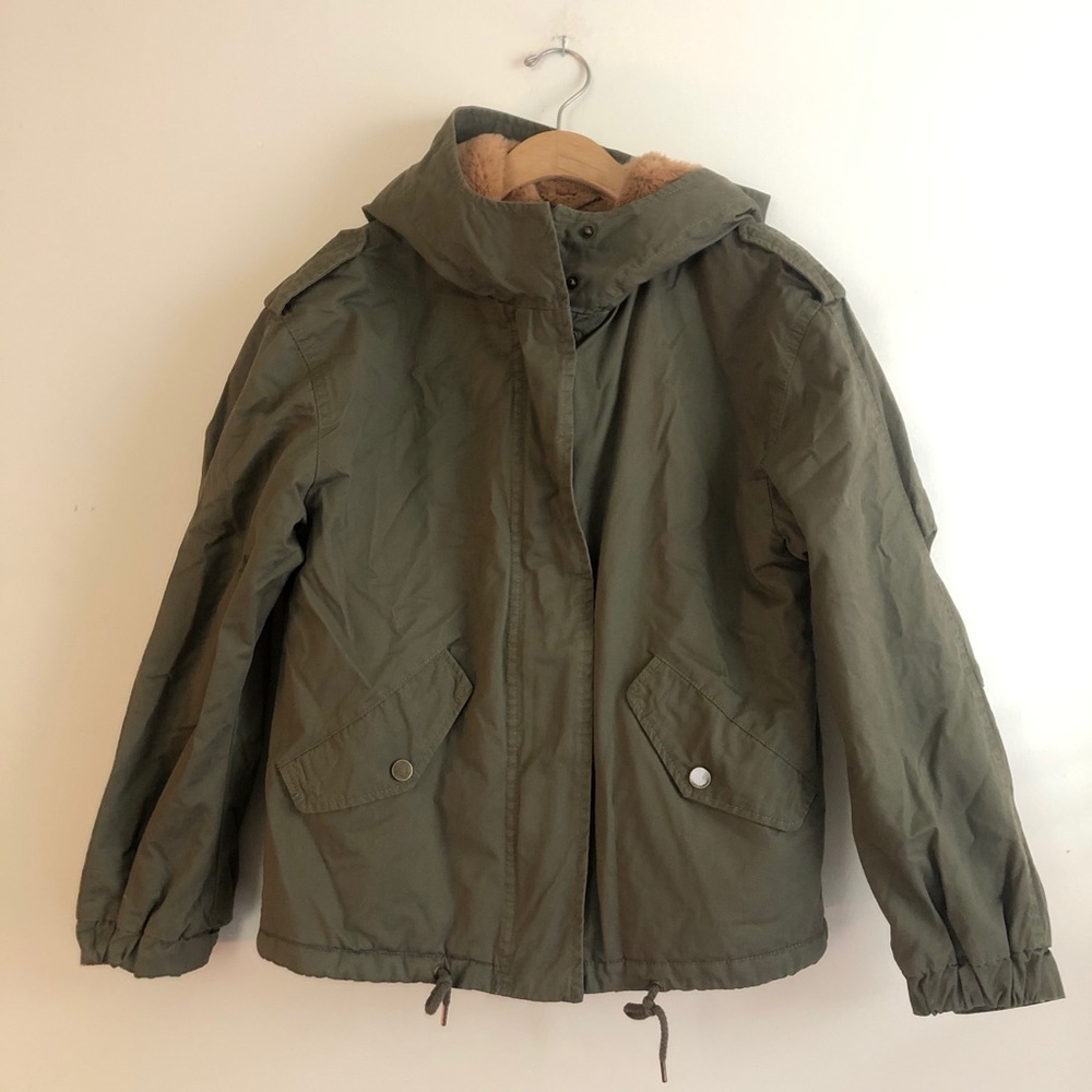 Lucky Brand Army Green Jacket Sz S Cozy Lining